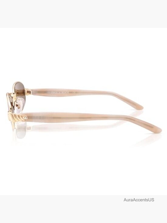 Vintage Oval Sunglasses with Seashell Diamond Accents UV400 Protection main image 5